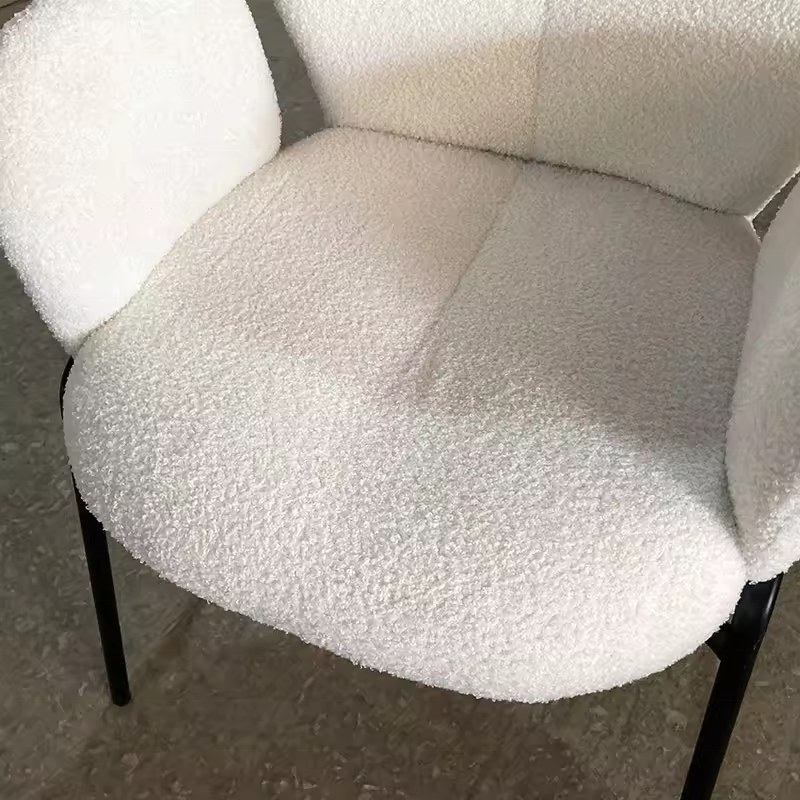 Nordic Metal Dining Chair with Velvet Seat and Padded Seat