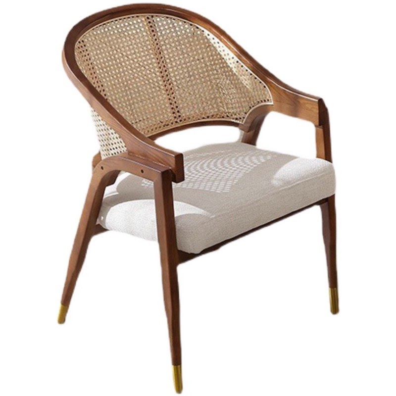 Modern Solid Wood Dining Chair with Leather Seat