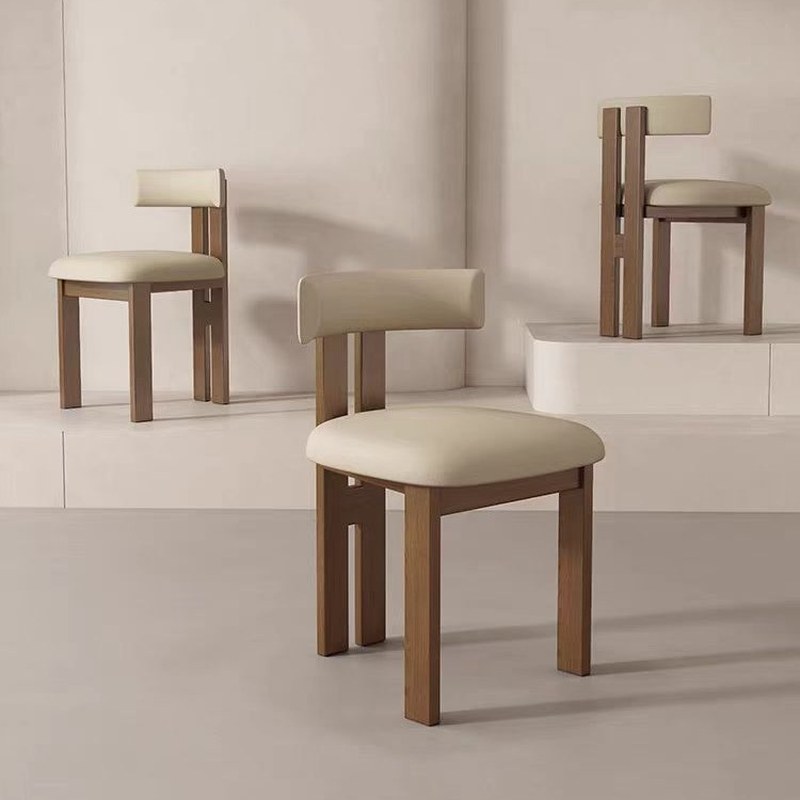 Nordic Solid Wood Dining Chair with Open Back