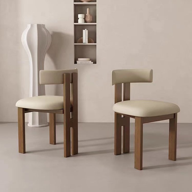 Nordic Solid Wood Dining Chair with Open Back