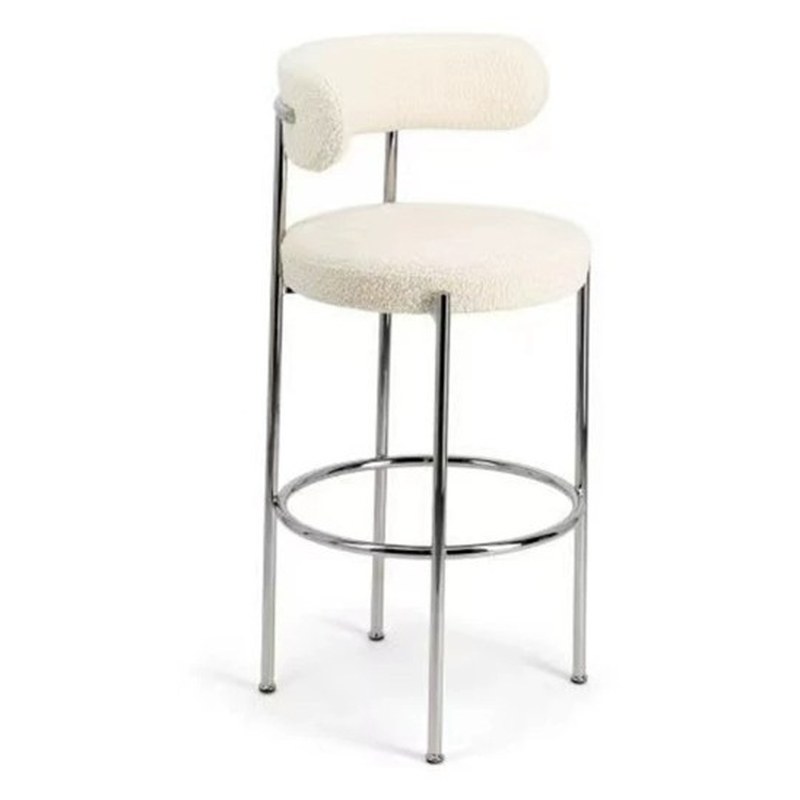 Nordic Metal Leisure Chair with Wool Fabric Seat