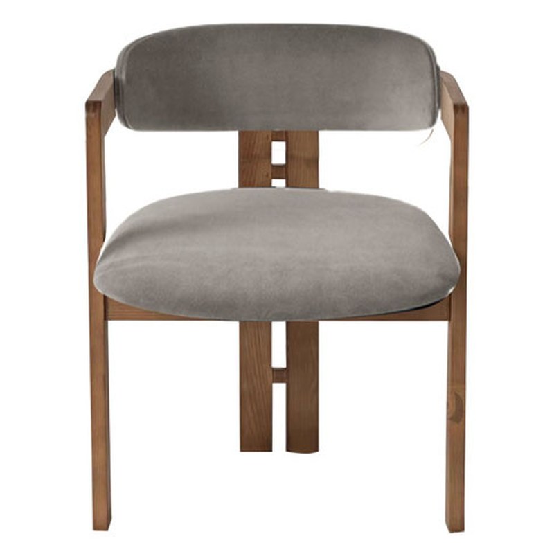 Vintage Solid Wood Dining Chair with Open Back