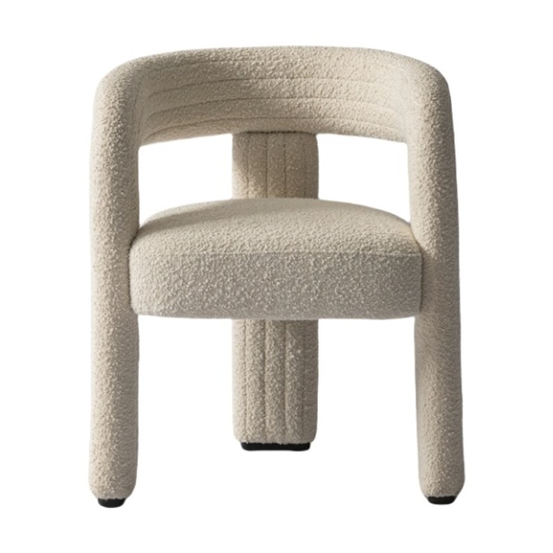 Modern Solid Wood Dining Chair with Fabric Seat and Ergonomic Back