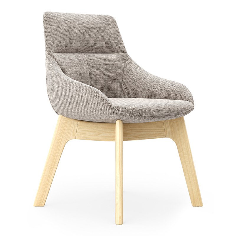 Minimalist Dining Chair with Leather Seat
