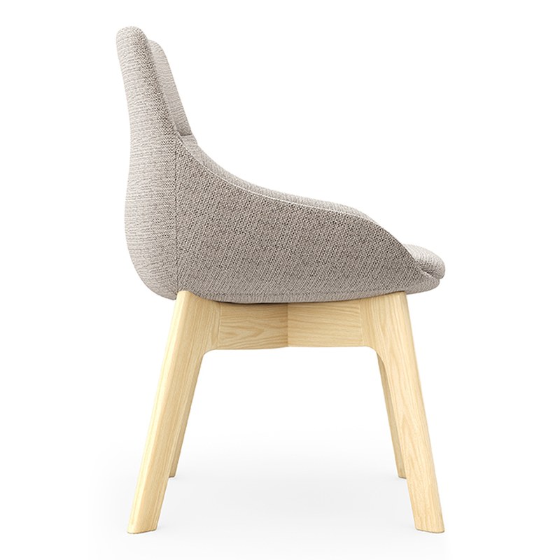 Minimalist Dining Chair with Leather Seat
