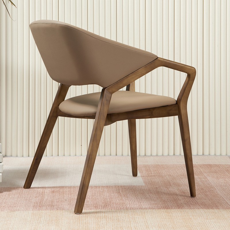 Italian Solid Wood Dining Chair with Armrests