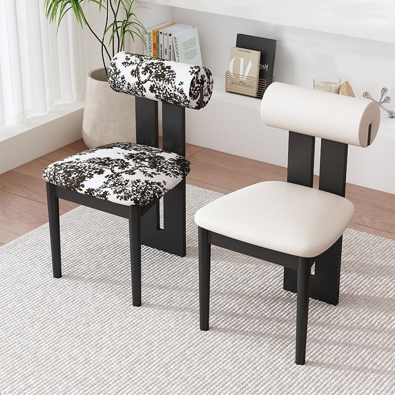 Nordic Solid Wood Dining Chair with Leather Seat, High Back and Ergonomic Back