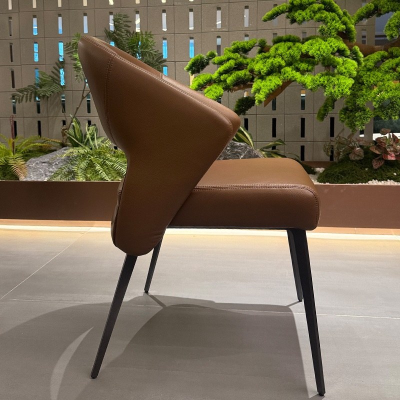 Modern Dining Chair with Leather Seat