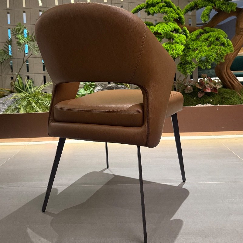 Modern Dining Chair with Leather Seat
