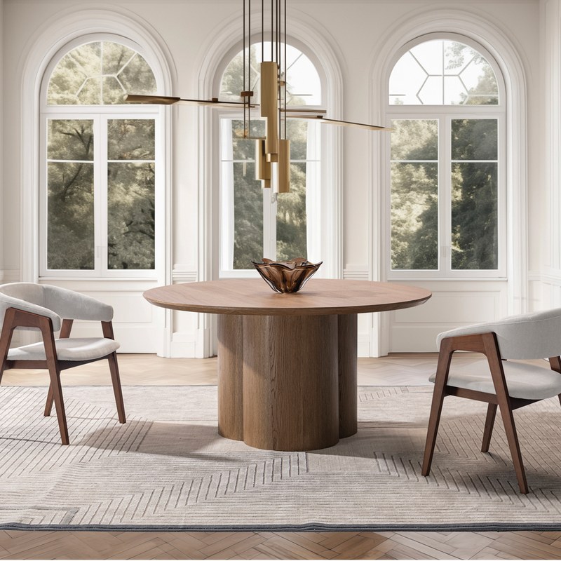 Mid-Century Solid Wood Dining Chair with Velvet Seat