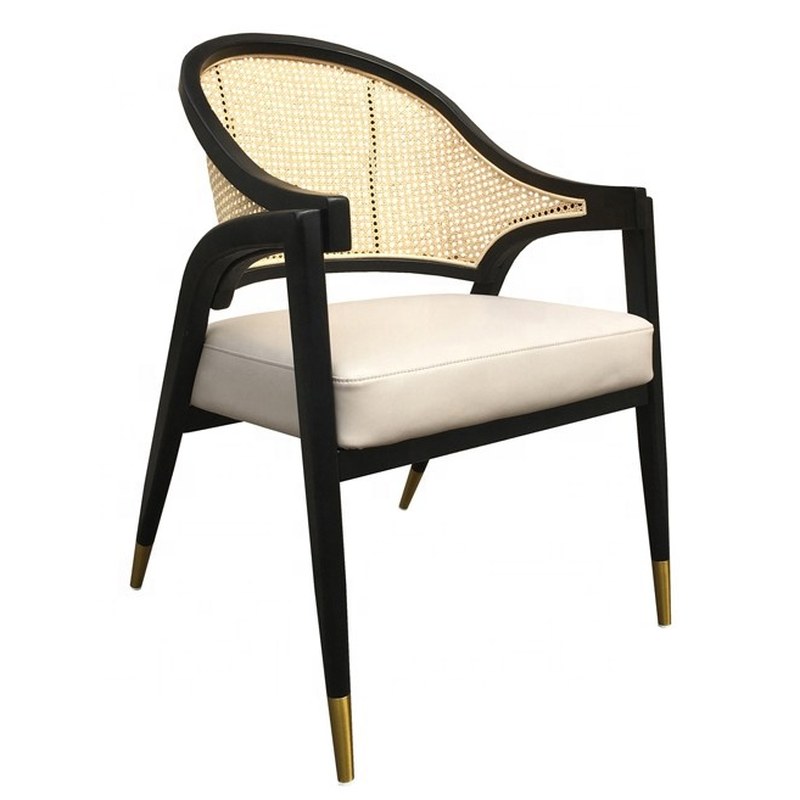 Nordic Rattan Dining Chair with Armrests
