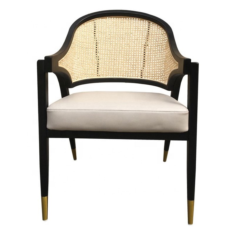 Nordic Rattan Dining Chair with Armrests