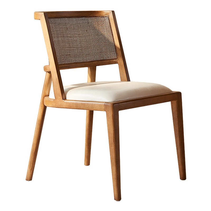 Contemporary Solid Wood Dining Chair with Swivel Base