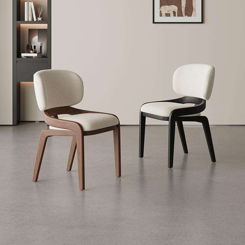 Nordic Solid Wood Dining Chair with Leather Seat and Padded Seat