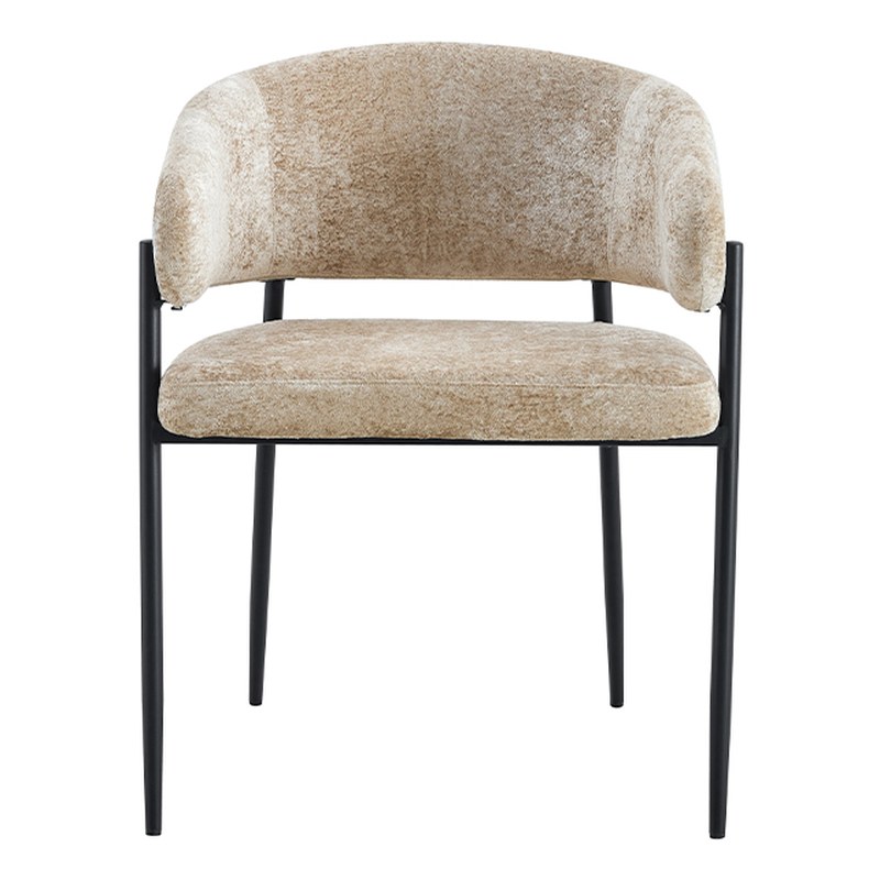Modern Metal Dining Chair with Velvet Seat