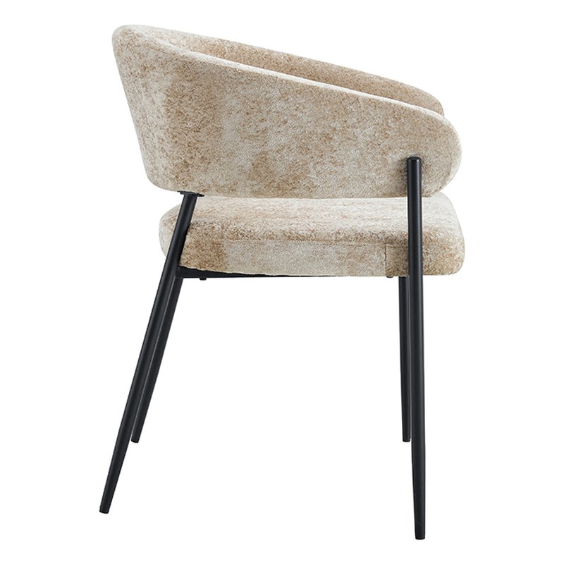 Modern Metal Dining Chair with Velvet Seat