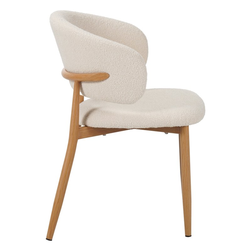 Modern Metal Dining Chair with Fabric Seat and Ergonomic Back