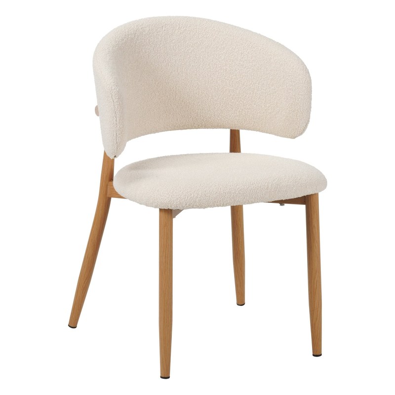 Modern Metal Dining Chair with Fabric Seat and Ergonomic Back