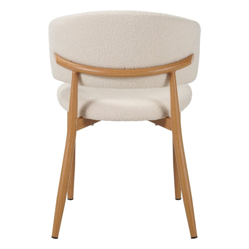 Modern Metal Dining Chair with Fabric Seat and Ergonomic Back