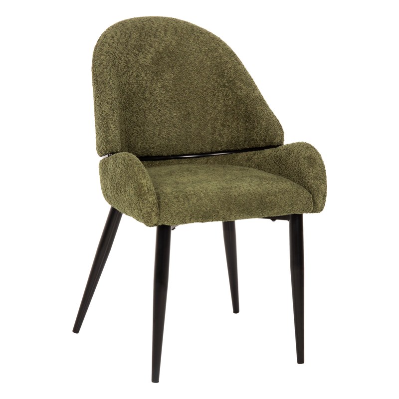 Modern Metal Dining Chair with Curved Back