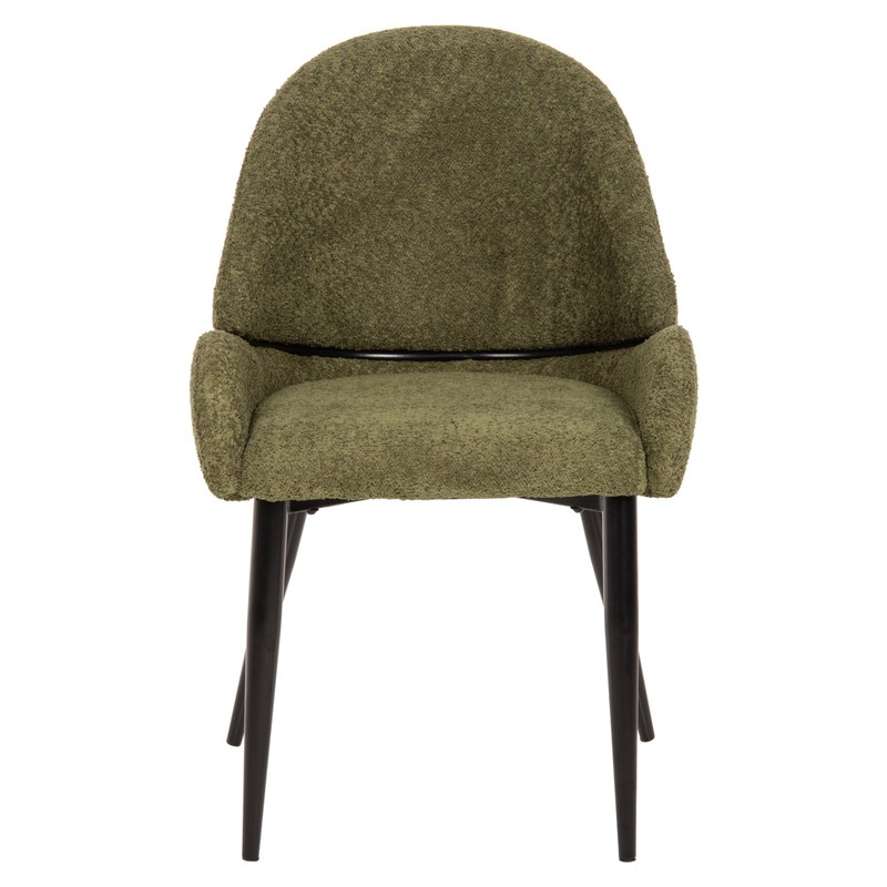 Modern Metal Dining Chair with Curved Back
