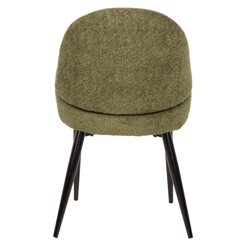 Modern Metal Dining Chair with Curved Back