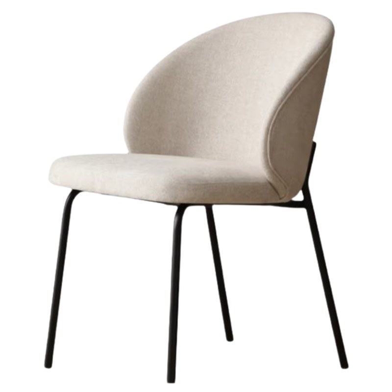 Nordic Metal Dining Chair with Fabric Seat