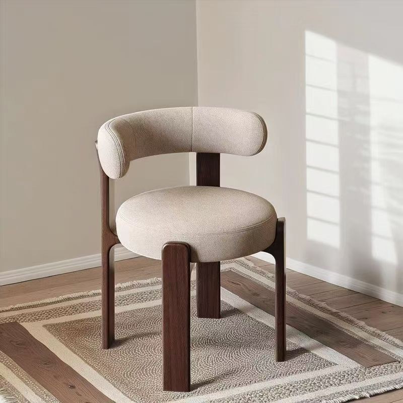 Modern Walnut Dining Chair with Upholstered Seat