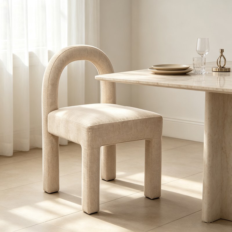 Modern Solid Wood Dining Chair with Open Back