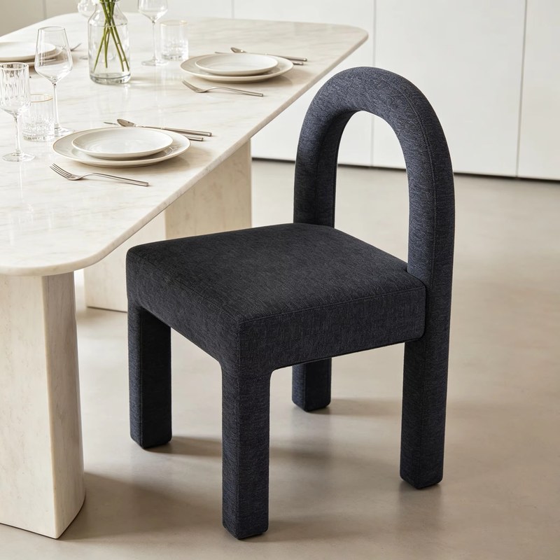 Modern Solid Wood Dining Chair with Open Back