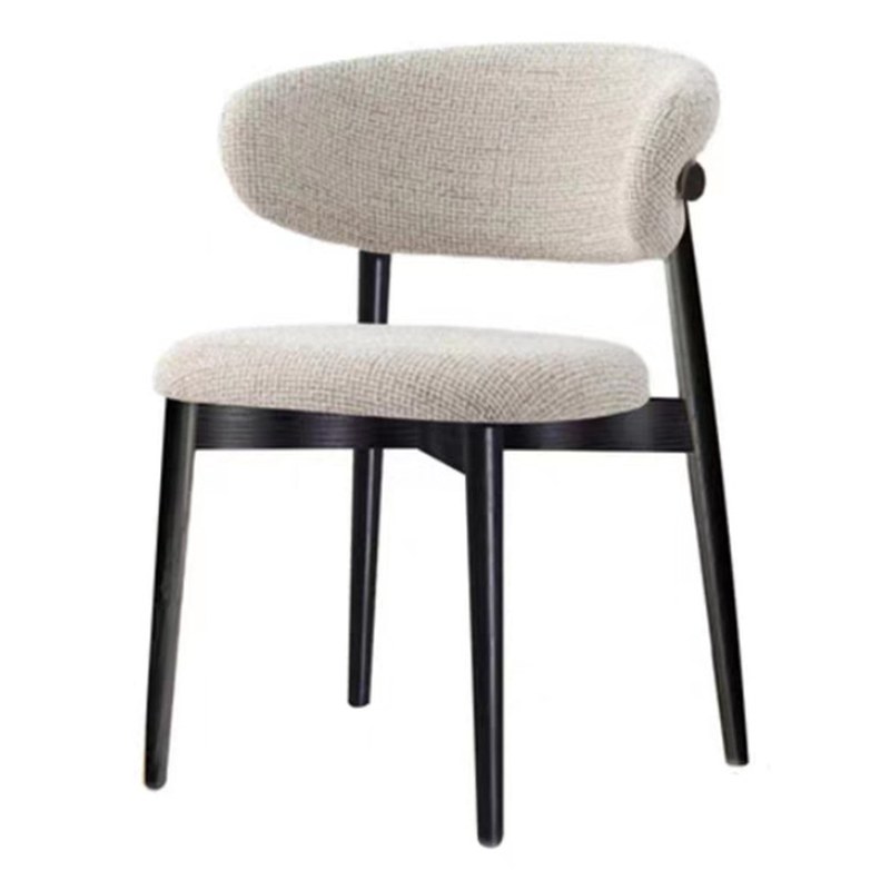Modern Solid Wood Dining Chair with Velvet Seat and Armrests and Padded Seat