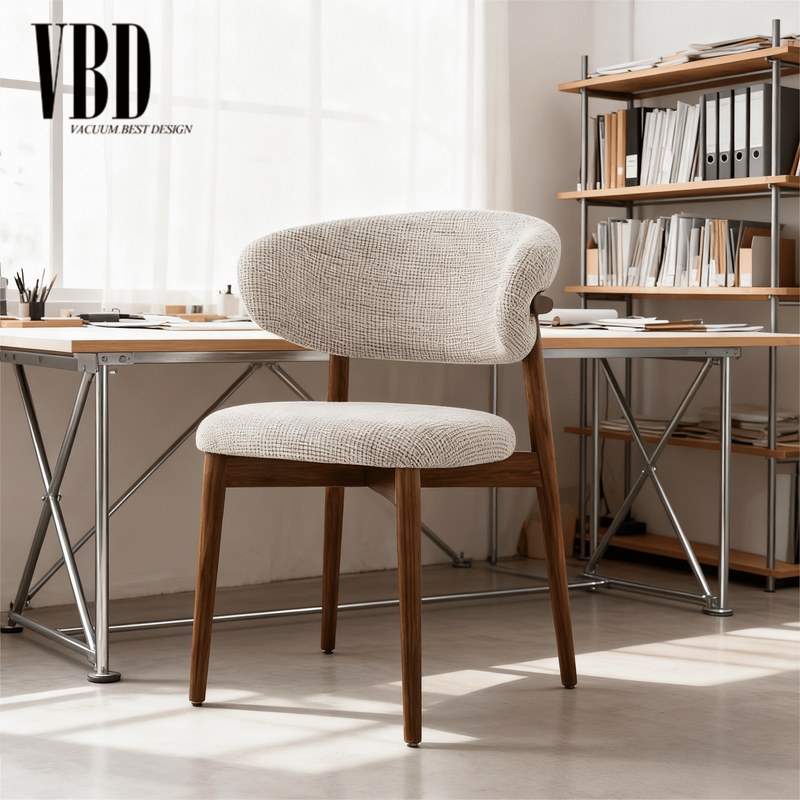 Modern Solid Wood Dining Chair with Velvet Seat and Armrests and Padded Seat