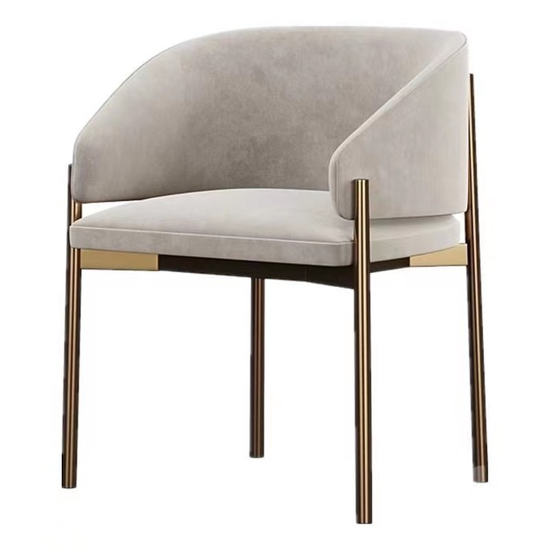Italian Stainless Steel Dining Chair with Upholstered Seat