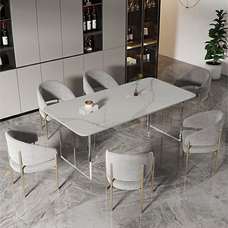 Italian Stainless Steel Dining Chair with Upholstered Seat
