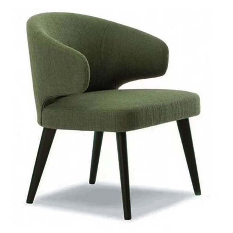 Modern Solid Wood Dining Chair with Velvet Seat, Wing Back and Wood Legs