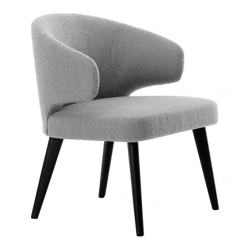 Modern Solid Wood Dining Chair with Velvet Seat, Wing Back and Wood Legs