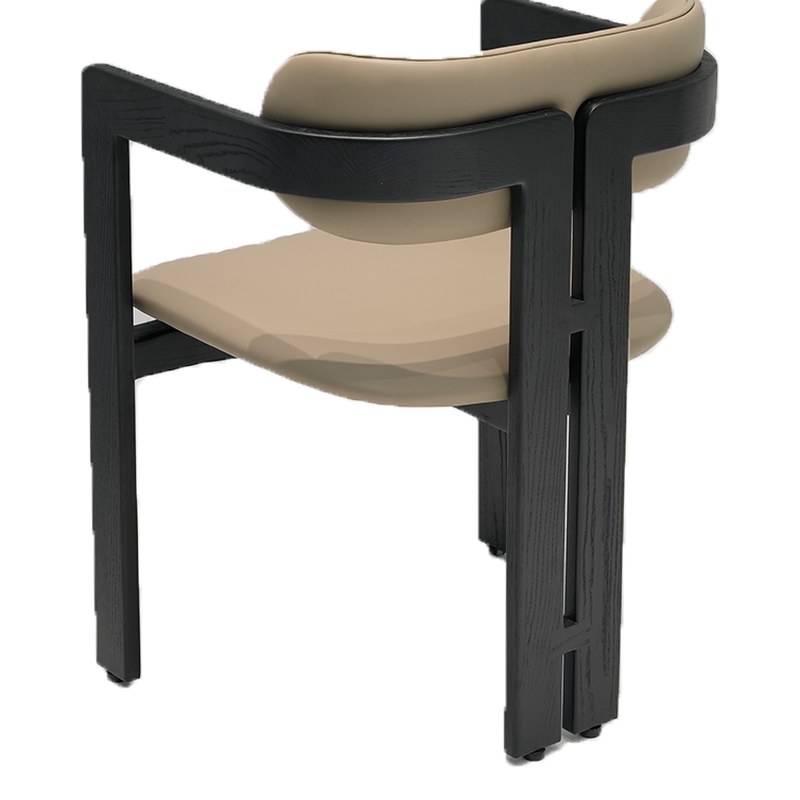 Italian Solid Wood Dining Chair with Leather Seat and Padded Seat