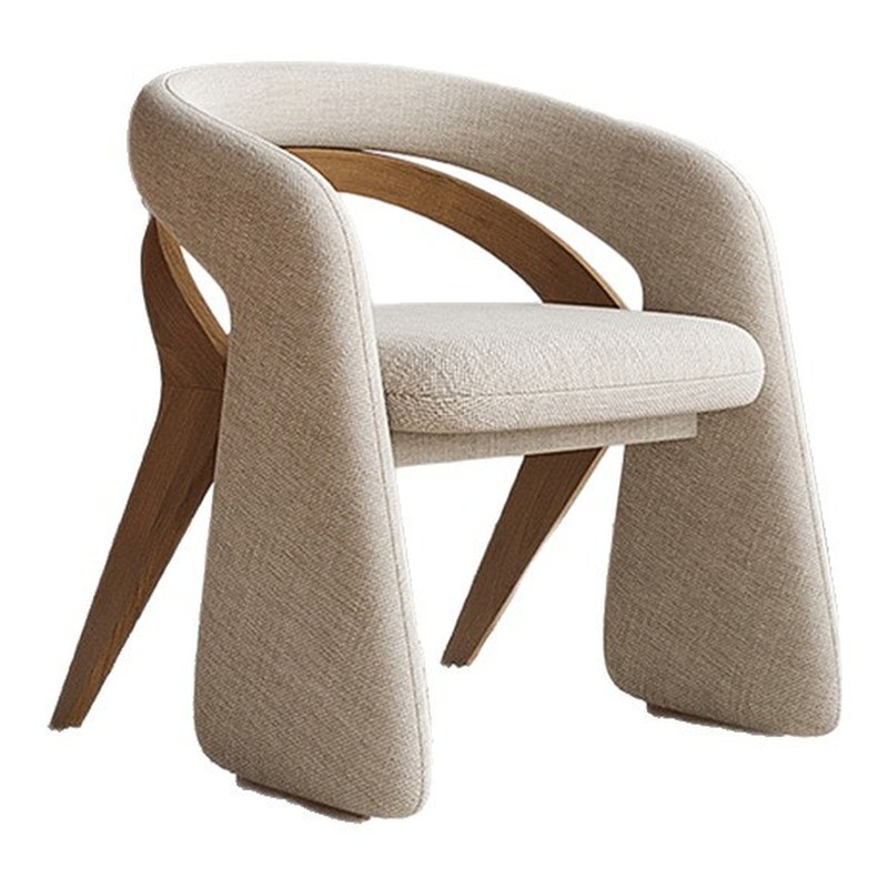 Nordic Solid Wood Dining Chair with Armrests