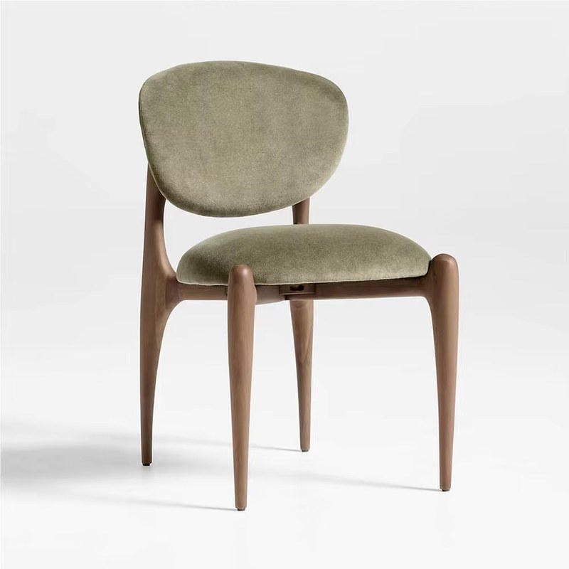 Modern Solid Wood Dining Chair with Leather Seat, High Back, Ergonomic Back and Padded Seat