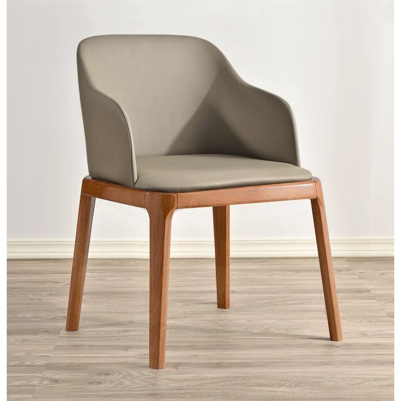 Nordic Solid Wood Armchair with Microfibre Seat