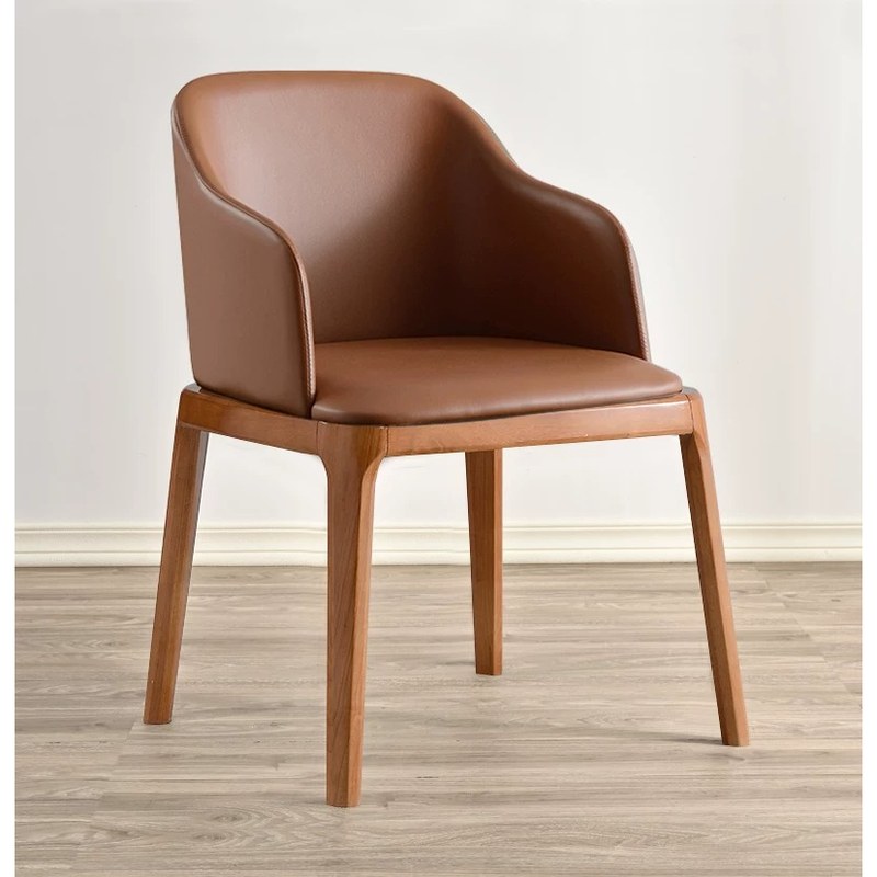 Nordic Solid Wood Armchair with Microfibre Seat