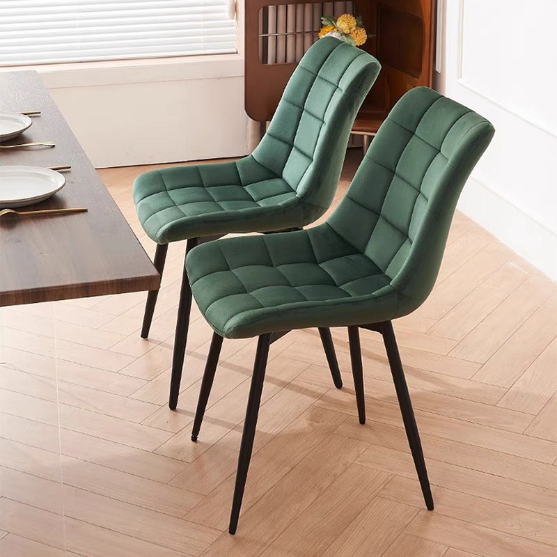 Nordic Metal Dining Chair with Velvet Seat