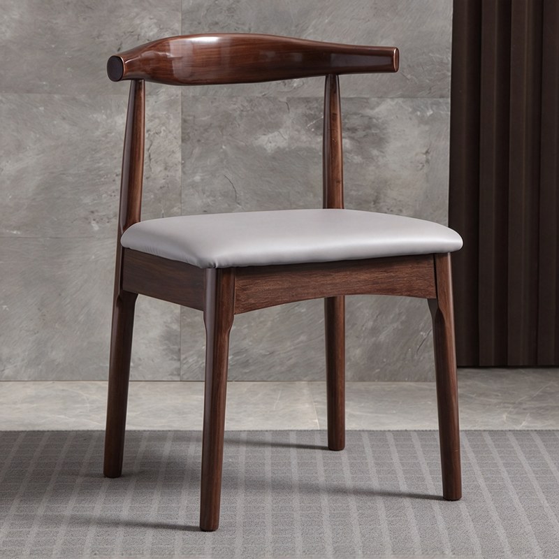 Nordic Solid Wood Dining Chair with Linen Seat