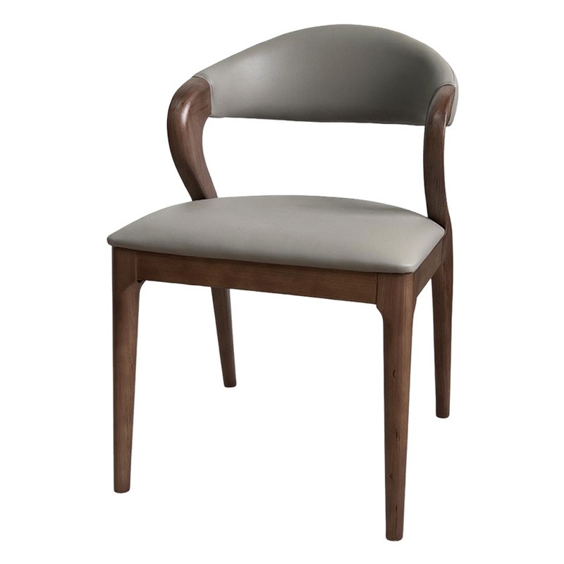 Nordic Solid Wood Dining Chair with PU Leather Seat
