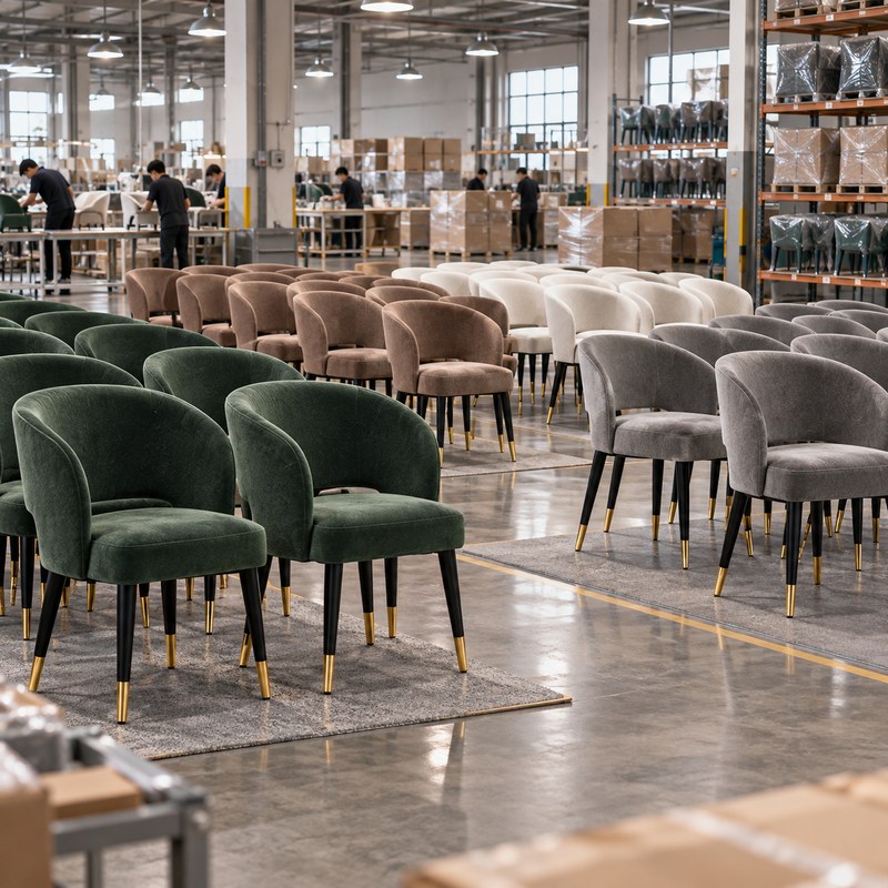 Modern Dining Chair with Velvet Seat, second view