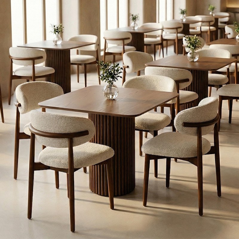 Mid-Century Solid Wood Dining Chair, second view