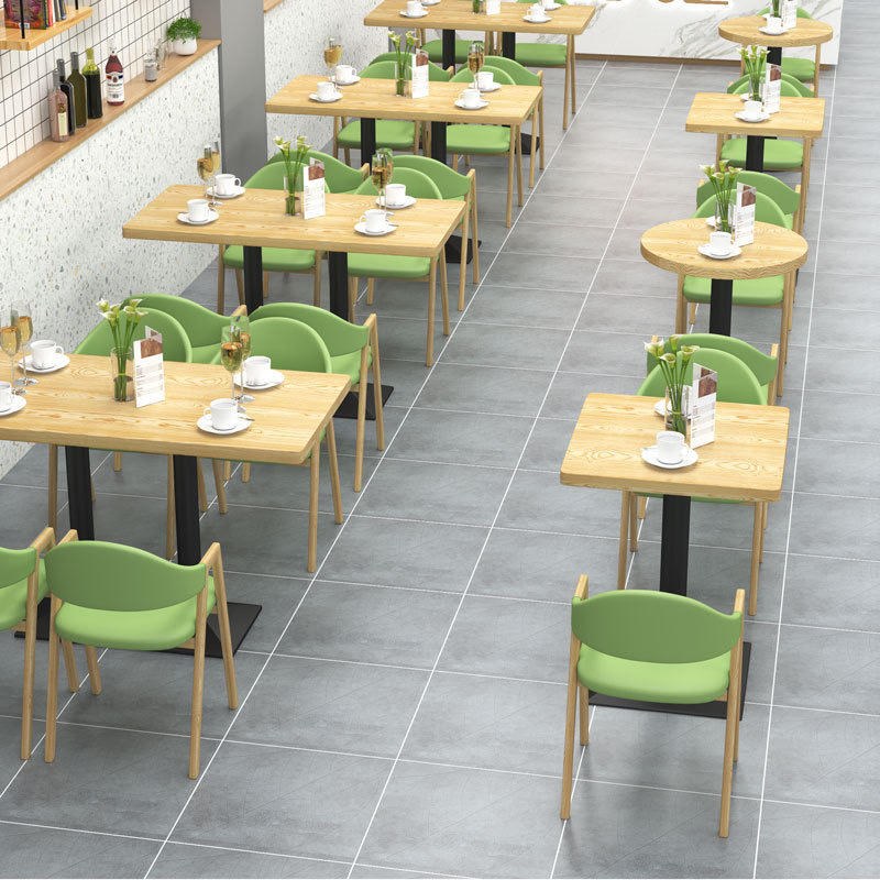 Modern Solid Ash Restaurant Table and Chair Set