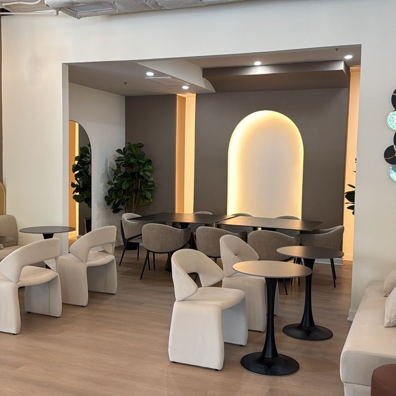 Modern Solid Ash Restaurant Table and Chair Set, second view