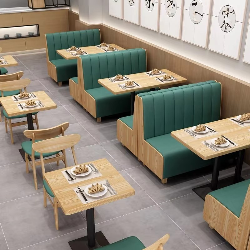 Modern Wood Restaurant Table and Chair Set, third view