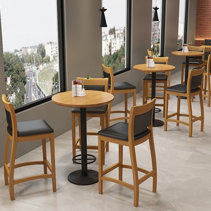 Modern Restaurant Table and Chair Set with Synthetic Leather Seats, second view